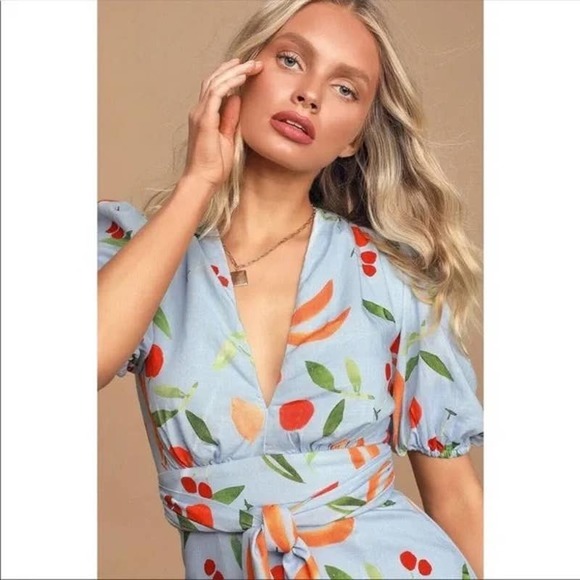 Floral Print Puff Sleeve Dress - Picture 8 of 11